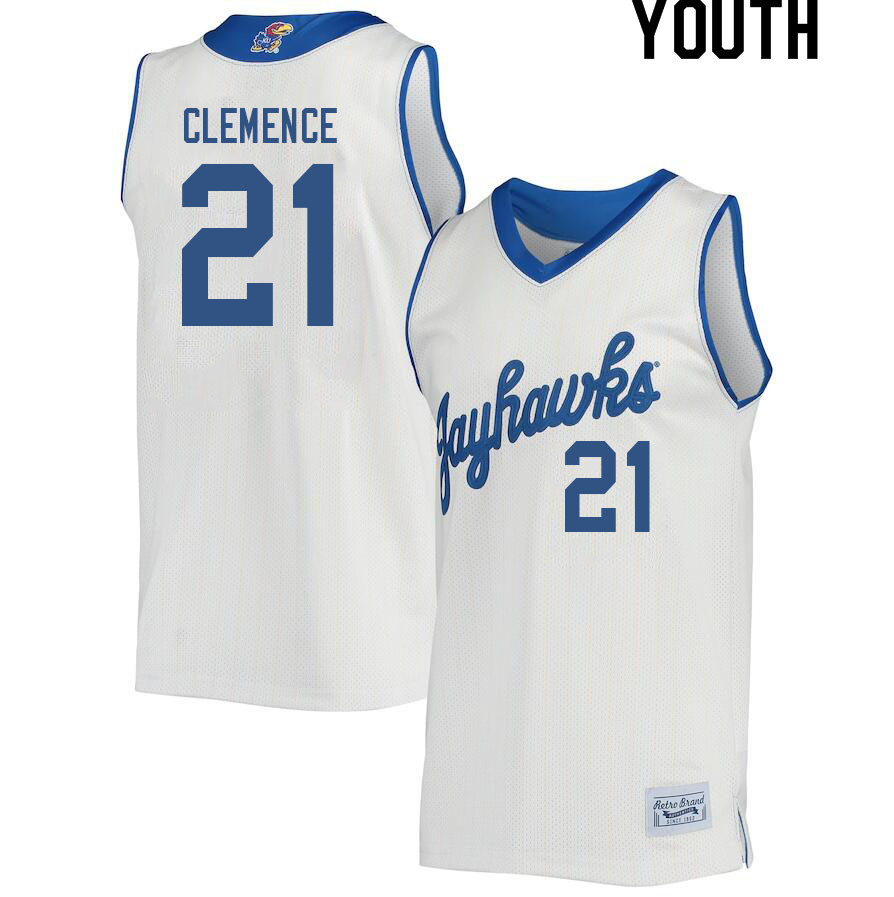 Youth #21 Zach Clemence Kansas Jayhawks College Basketball Jerseys Sale-Retro - Click Image to Close